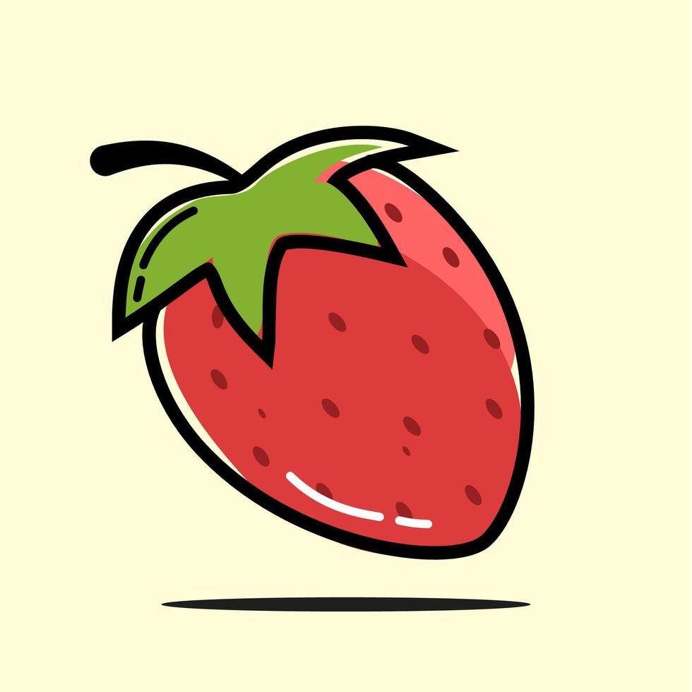 a strawberry is shown in a cartoon style vector