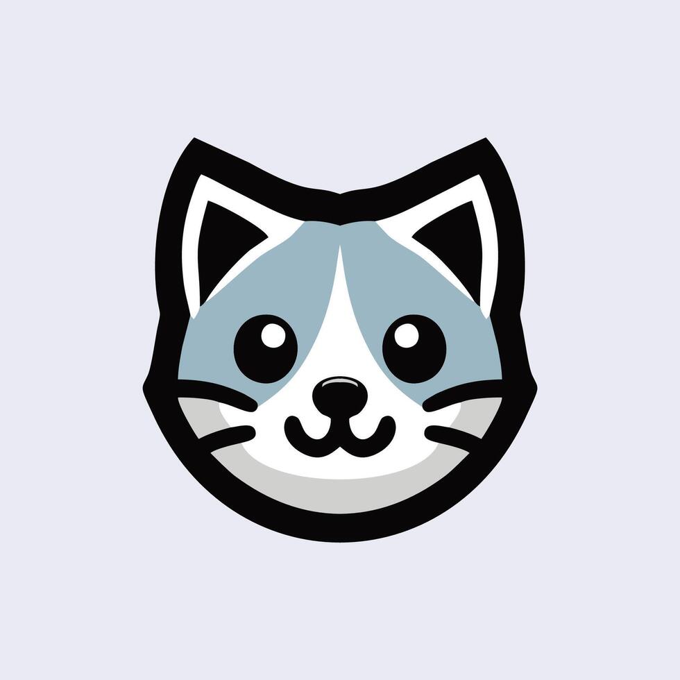 Cute cat head smile vector