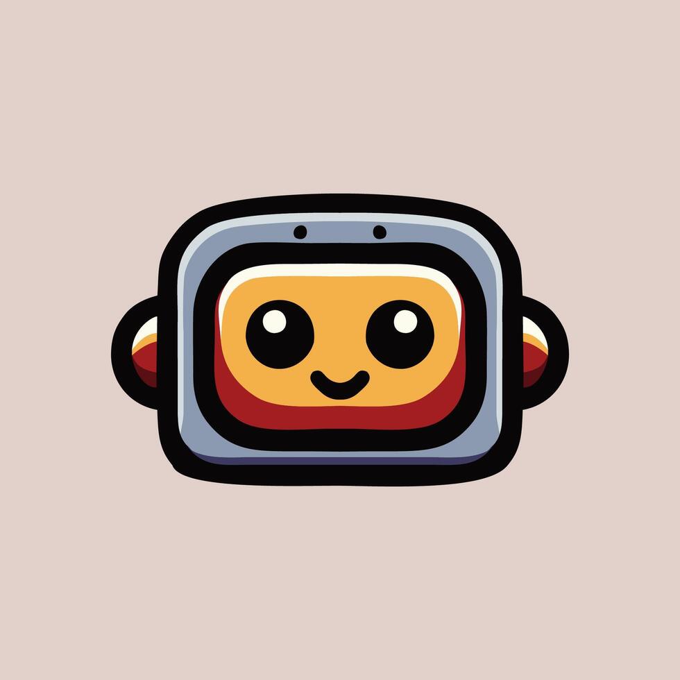 Robot head character design vector