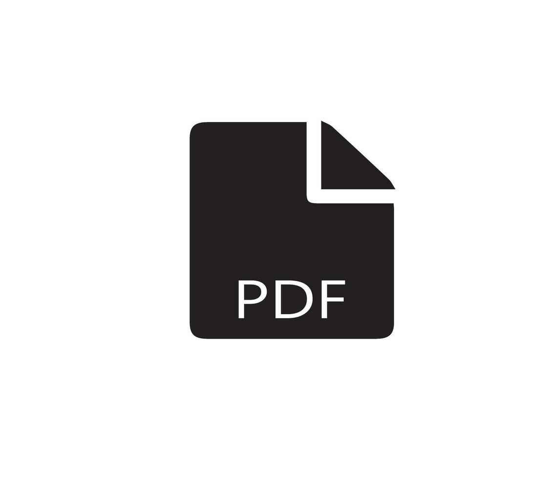 Pdf icon on white background with black text vector