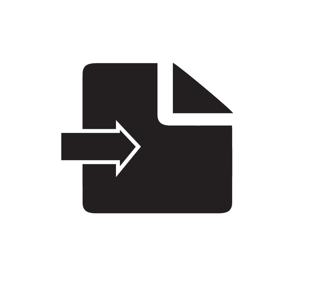 A black and white icon of a file folder vector