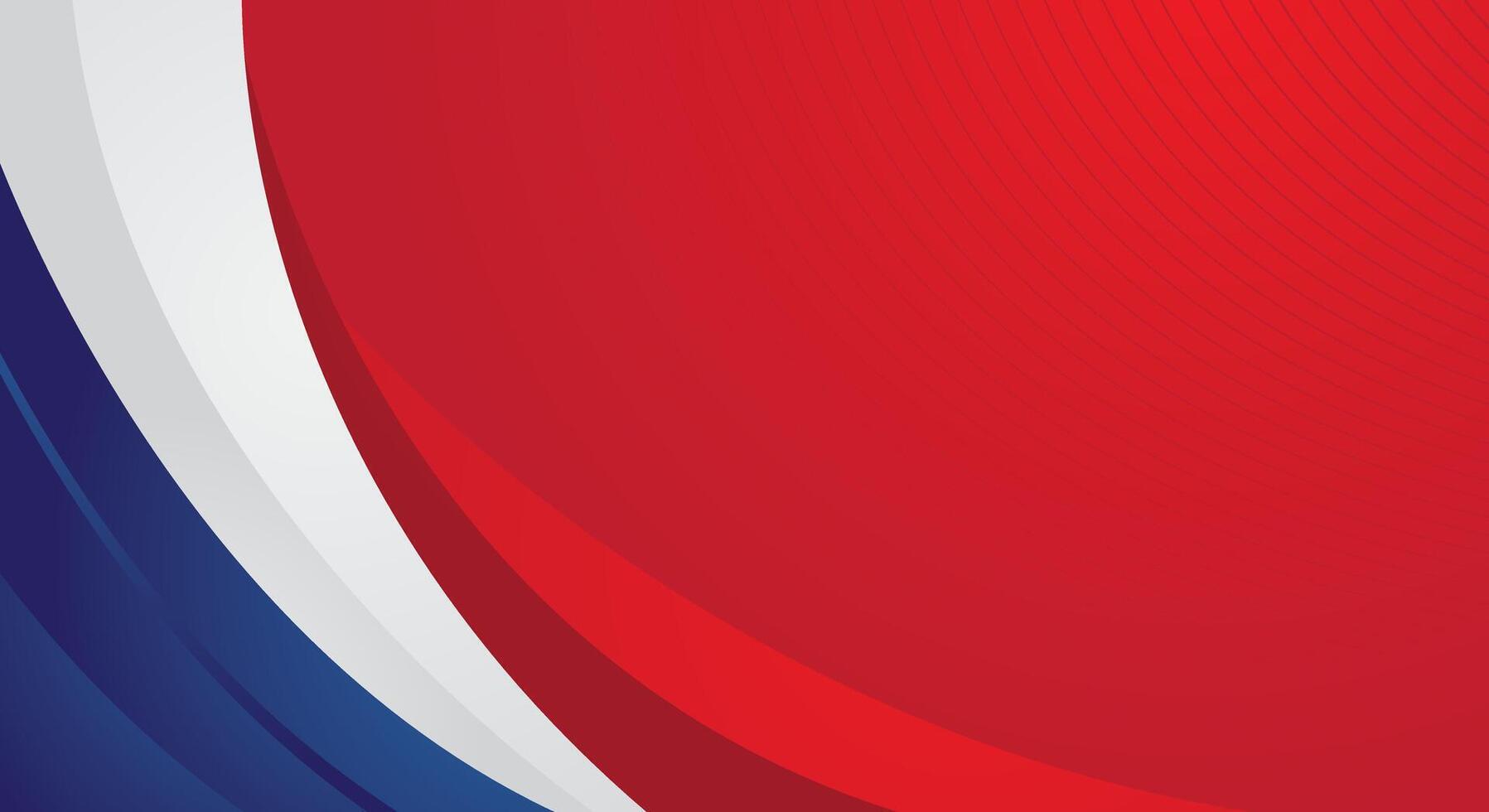 Modern blue and white gradient curved shape on red background vector