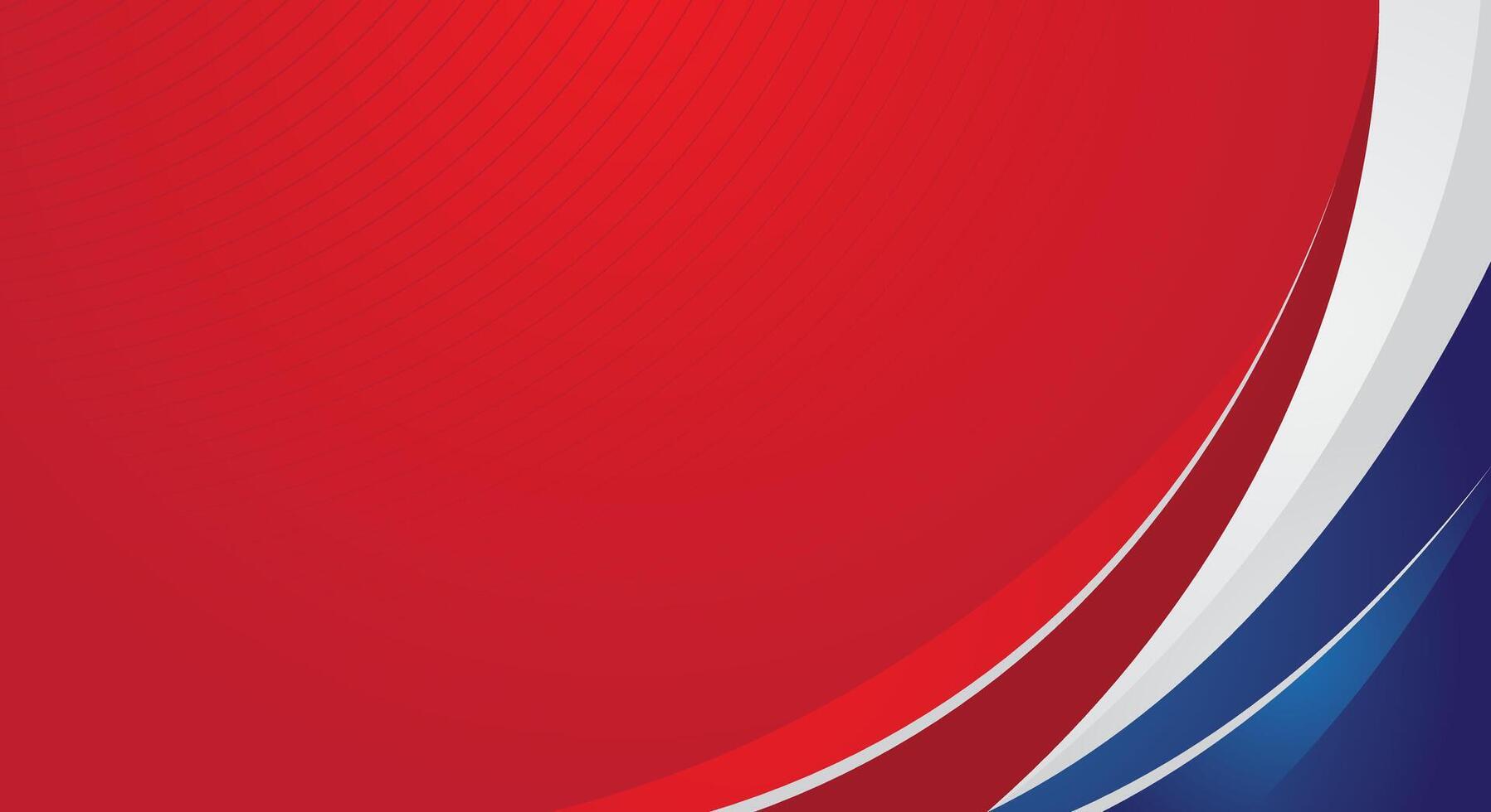 Abstract modern blue and white gradient curved shape on red background vector