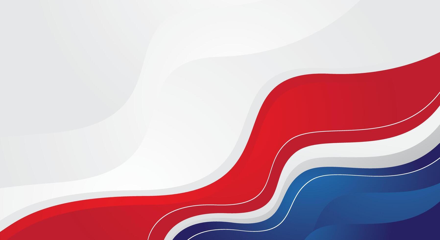 Abstract modern red and blue gradient wave shape on white background vector