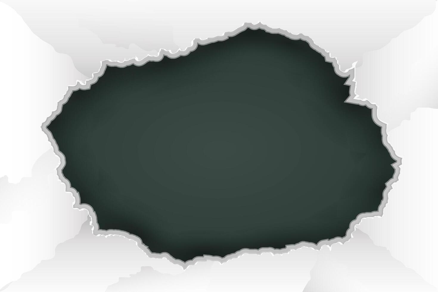 Torn Paper Frame Center Cut Green Background vector