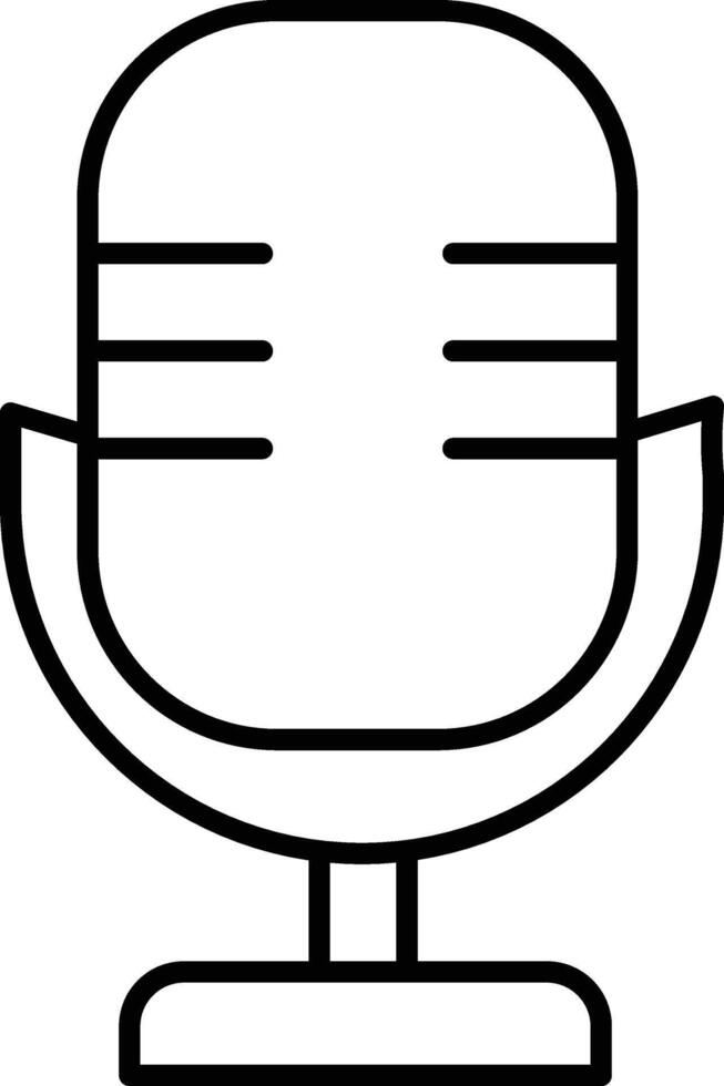 Microphone audio music sound recording podcast communication technology retro black icon design for creative projects vector