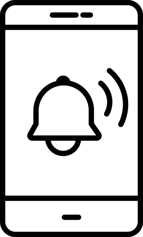 A phone with a bell icon on it vector