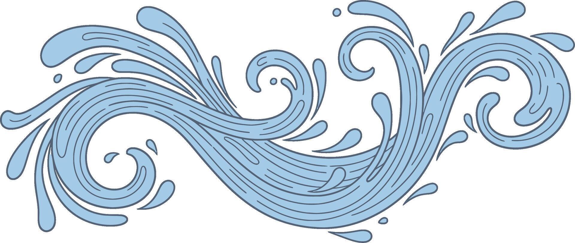 Water wave clip art vector