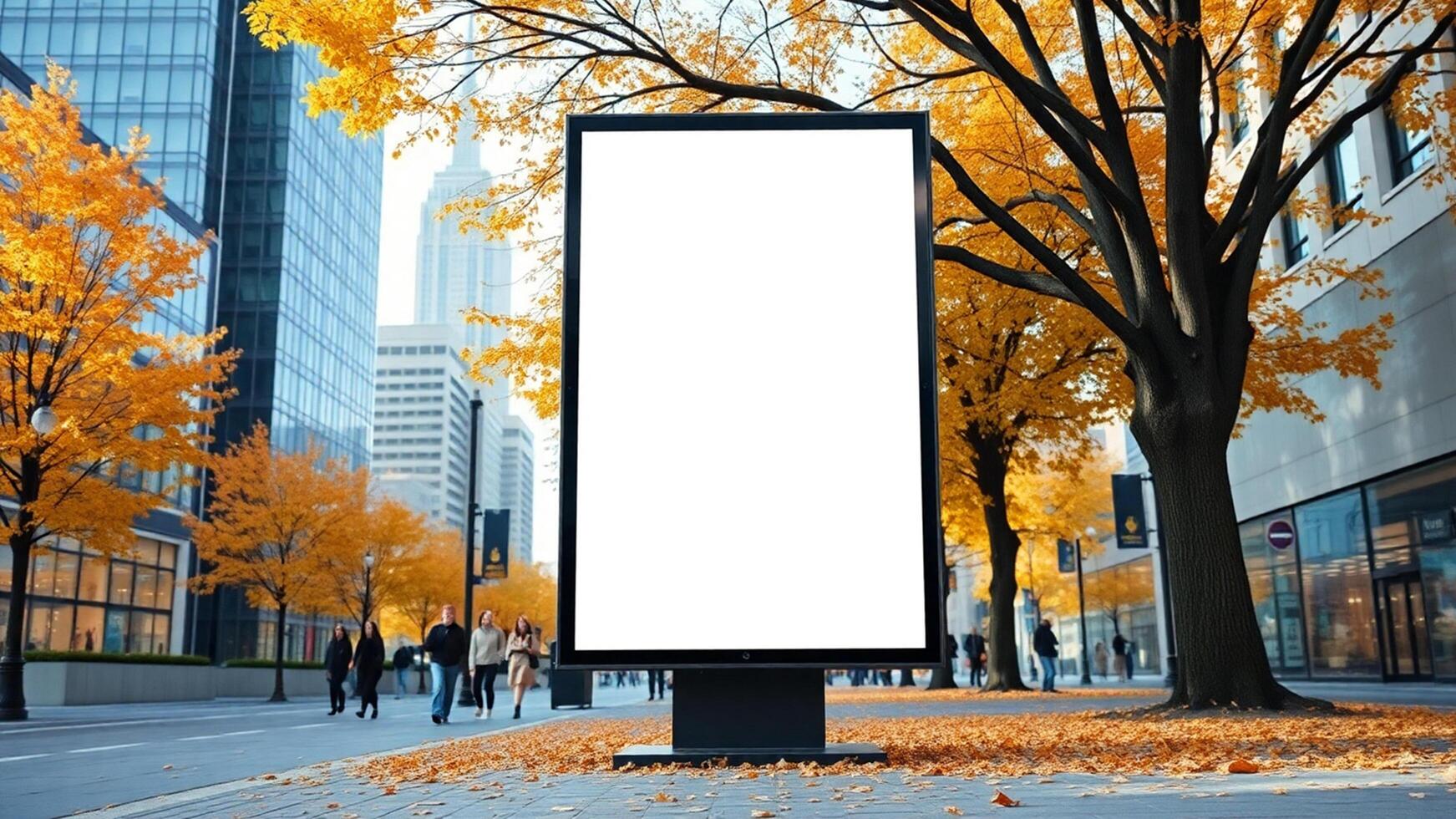 An empty billboard on the side of a street photo