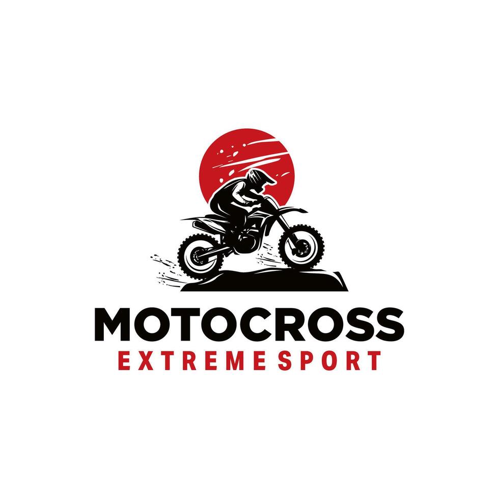 motocross extreme sport logo design vector