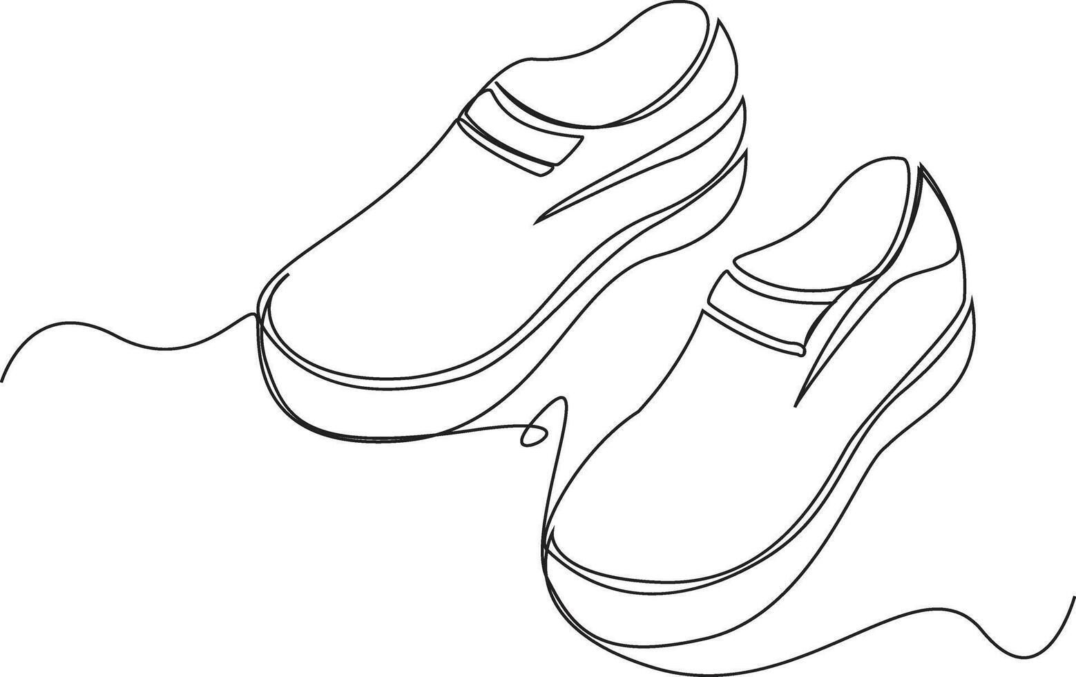 Continuous one line of men's Shoes minimalist illustration, Minimal Shoe Vectoron White Background. vector