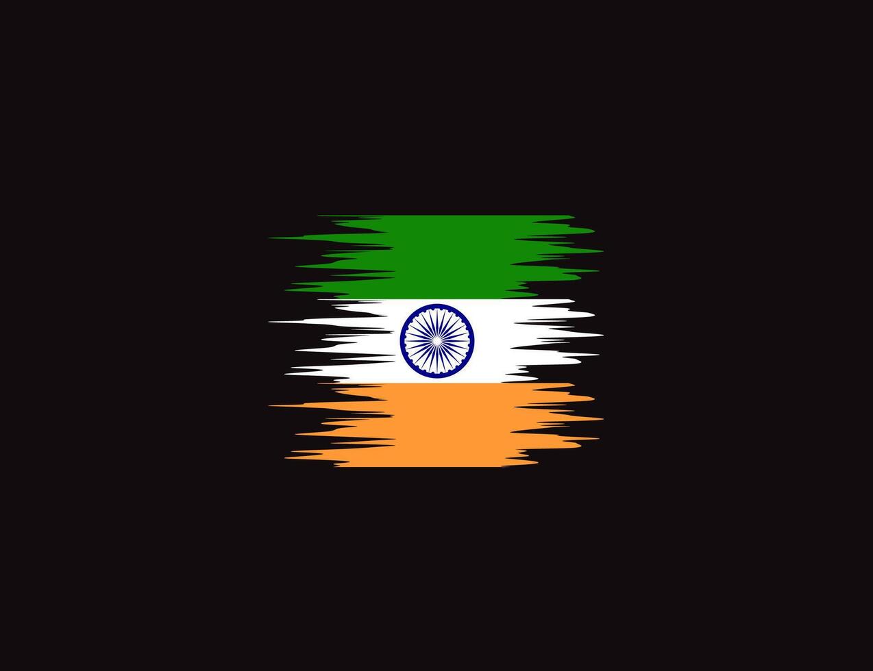 Stylized Indian Flag With Textured Brushstroke Design. vector