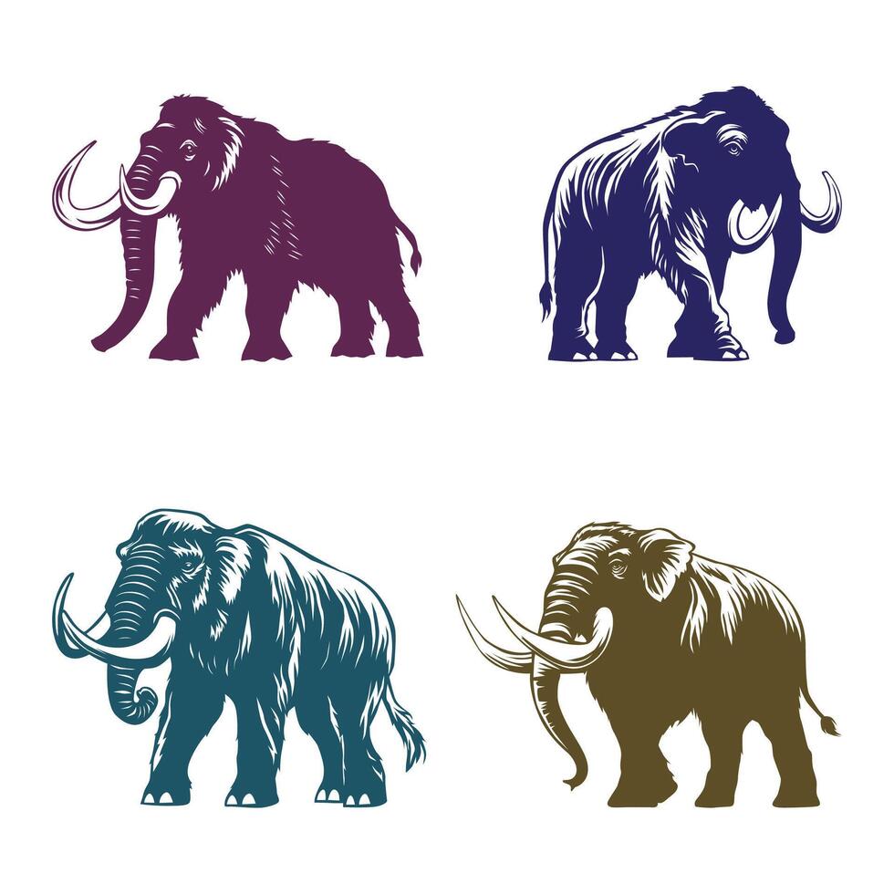 Ancient Giant Mammoth of Snow vector