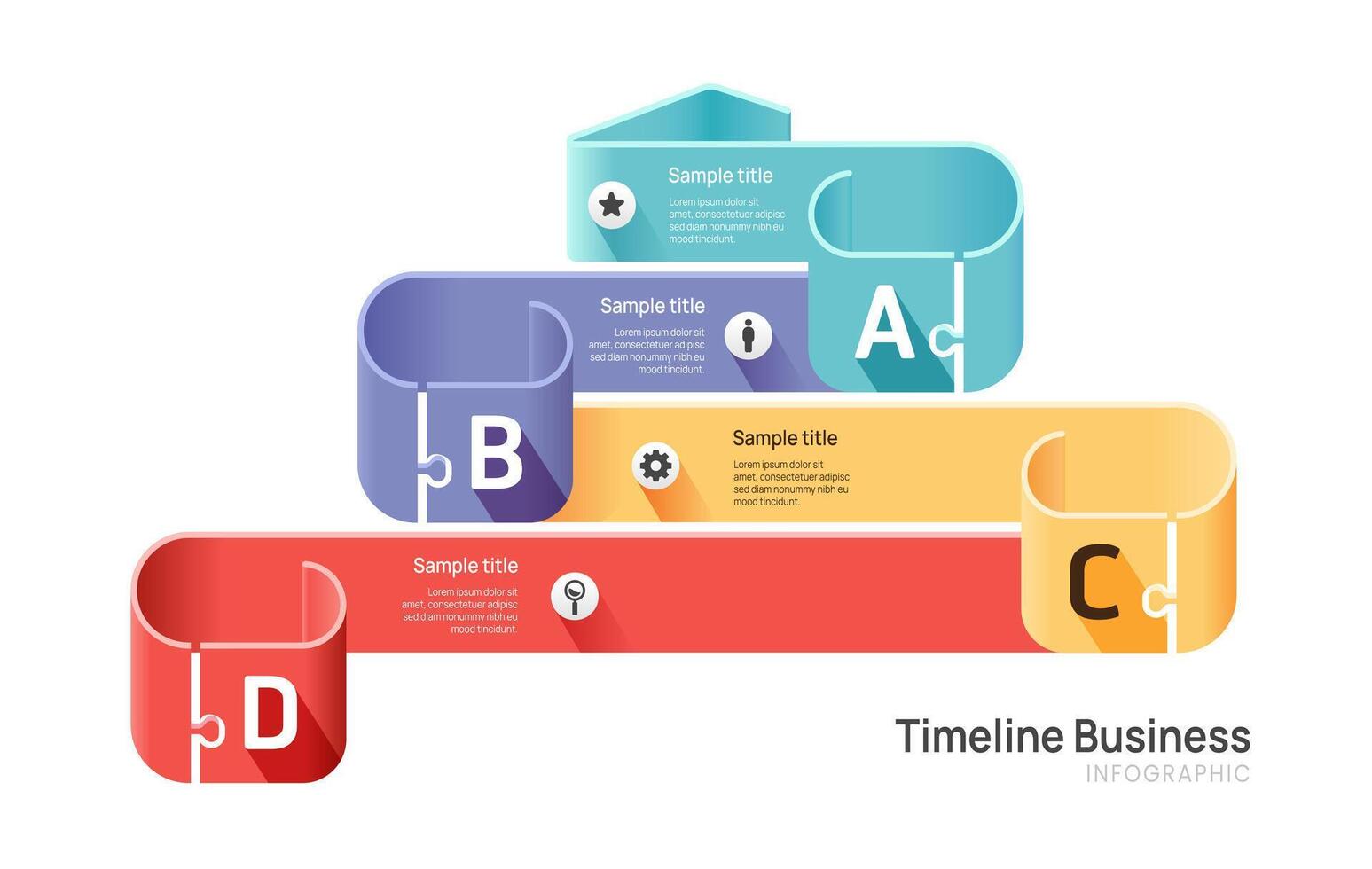 Business timeline infographic design concept vector
