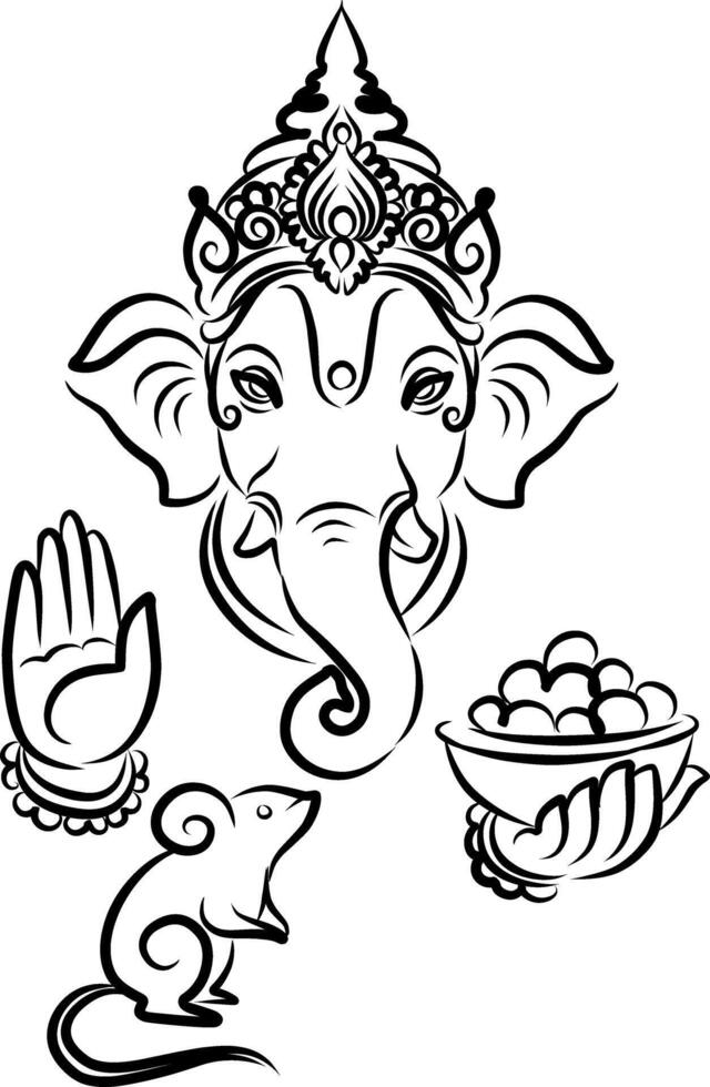 Hindu holy indian god ganpati or vinayaka vector