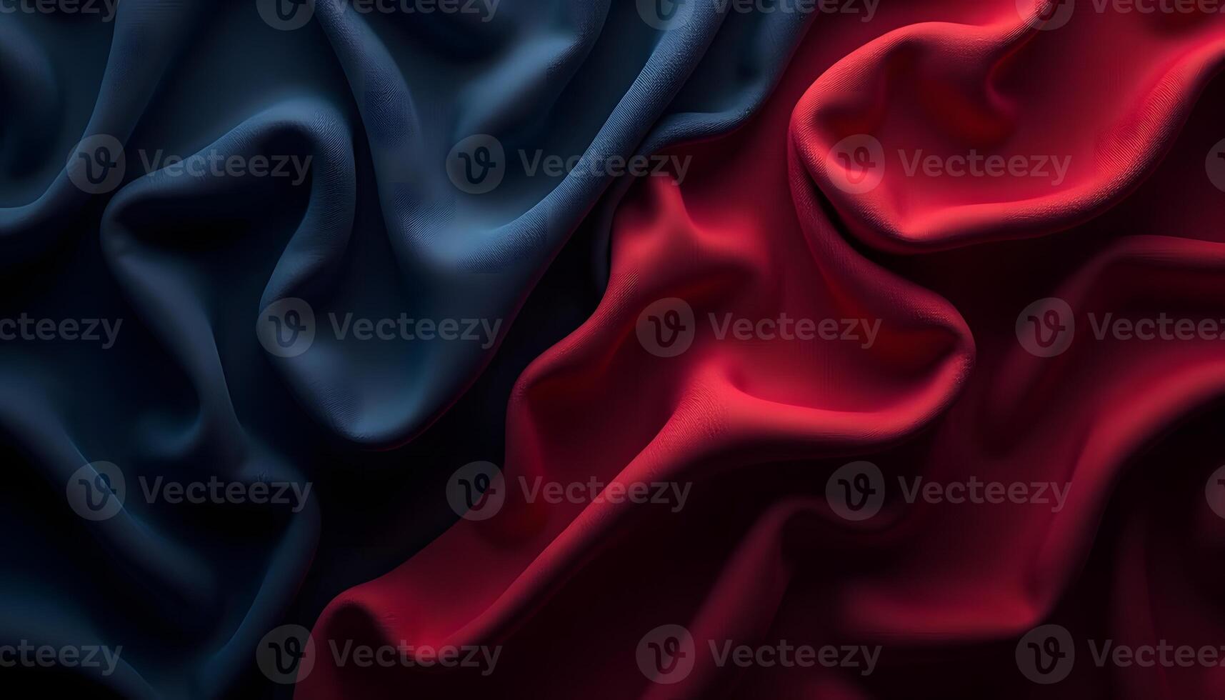 Abstract Red and Blue Fabric Background with Flowing Draping Texture photo