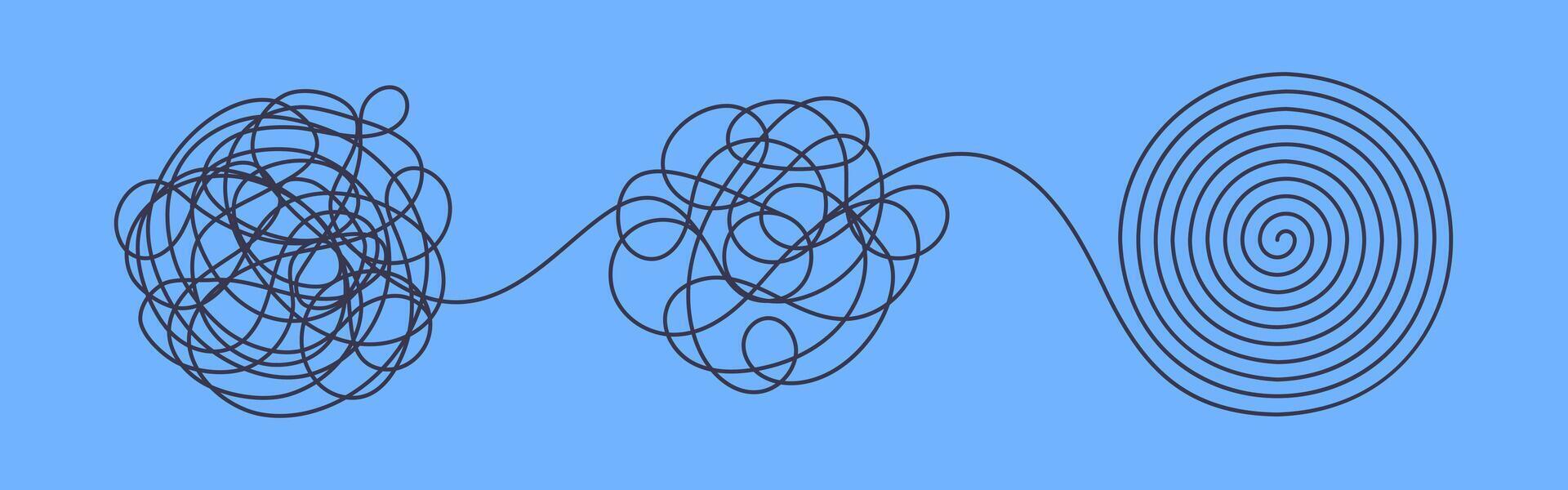 Chaos and order business concept flat design illustration isolated on white background. vector