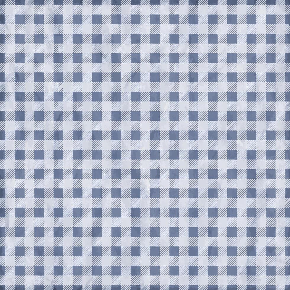 Blue and White Gingham Fabric vector