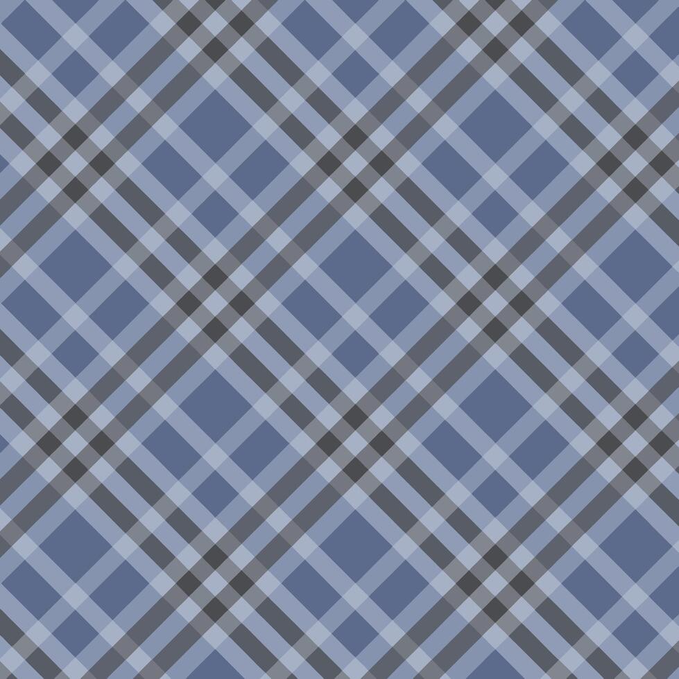 Diagonal Plaid Fabric Texture in Blue and Gray vector