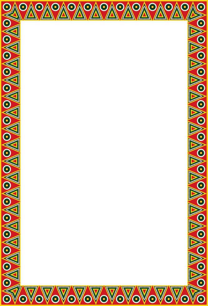 full color Native American folk ornament. Square border, frame of the peoples of America vector