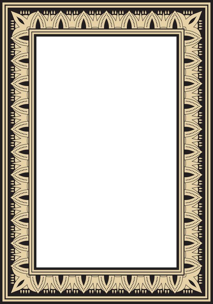 square black and gold Egyptian ornament. Endless border, ancient Egypt frame vector