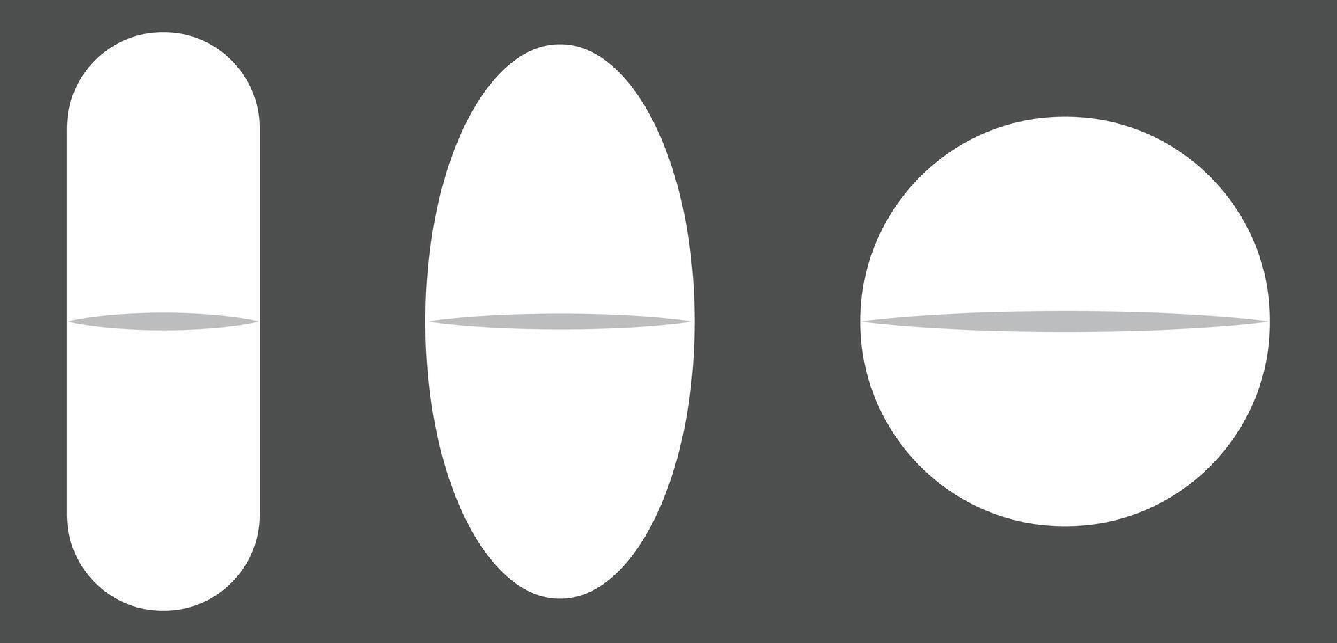 Assorted Medicine Pills, Flat and Minimal Style. vector