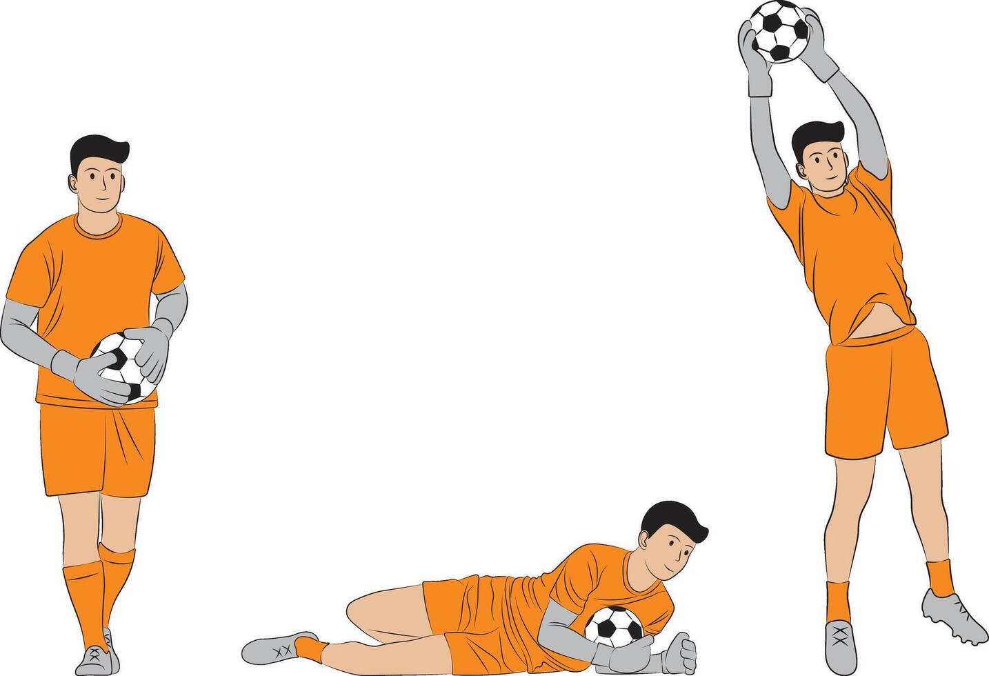 Goalkeeper soccer illustration in action vector