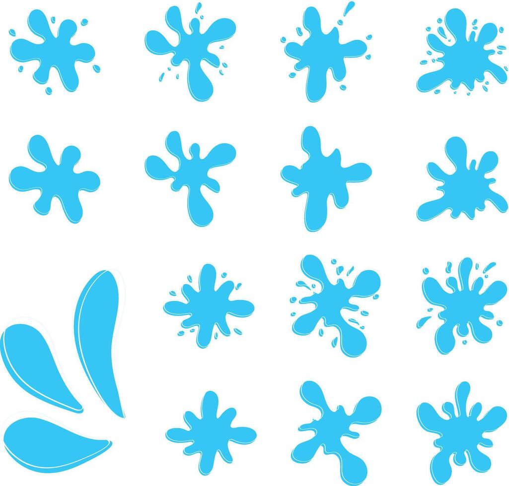 Water Splash and Droplet Collection - Fun Playful Shapes. vector