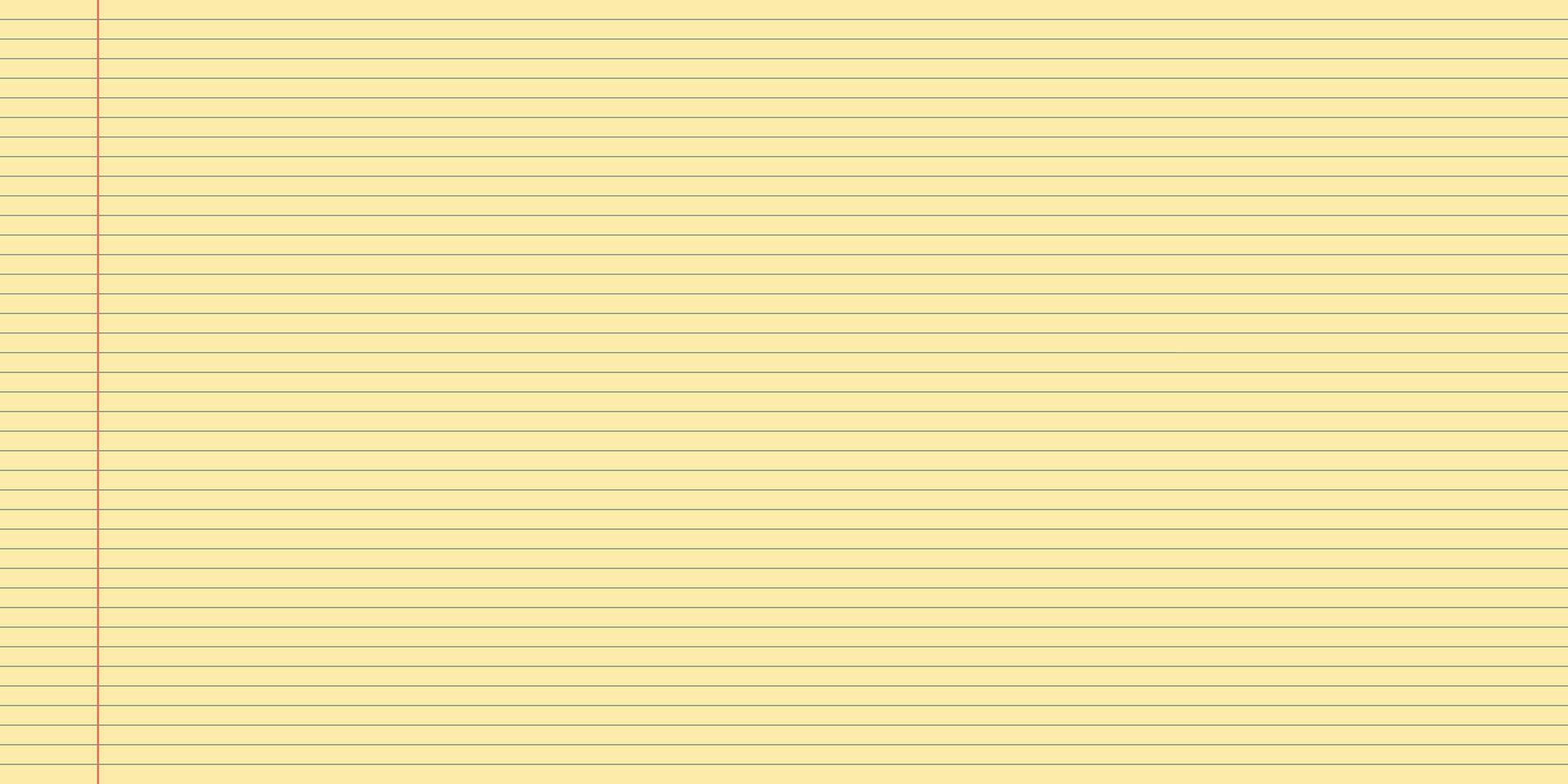 Legal yellow paper pad with ruled lines for paper or notebook with a clean background. Margin and writing sheet used in office memo stationery or classic templates. Professional and minimal style vector