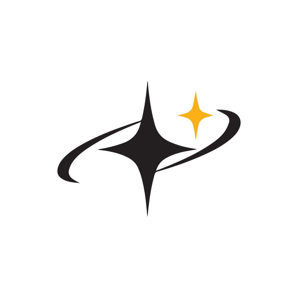 Black and yellow star logo on a white background vector
