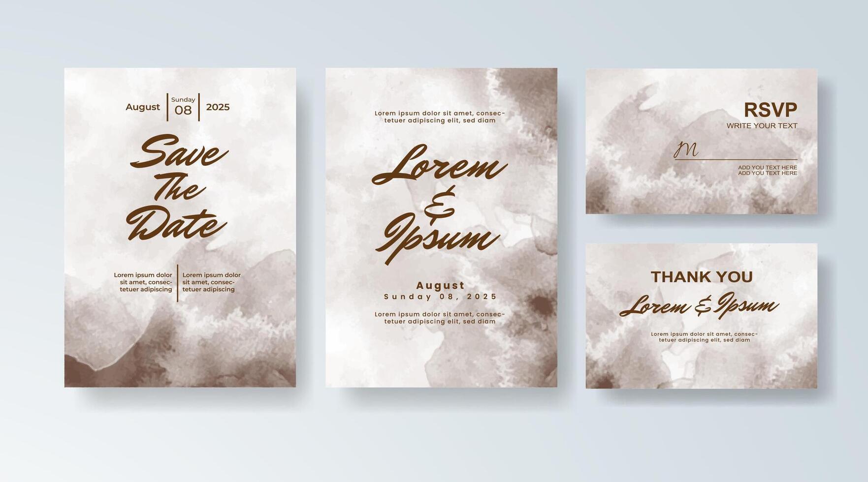 Wedding invite with abstract artistic watercolor background. vector