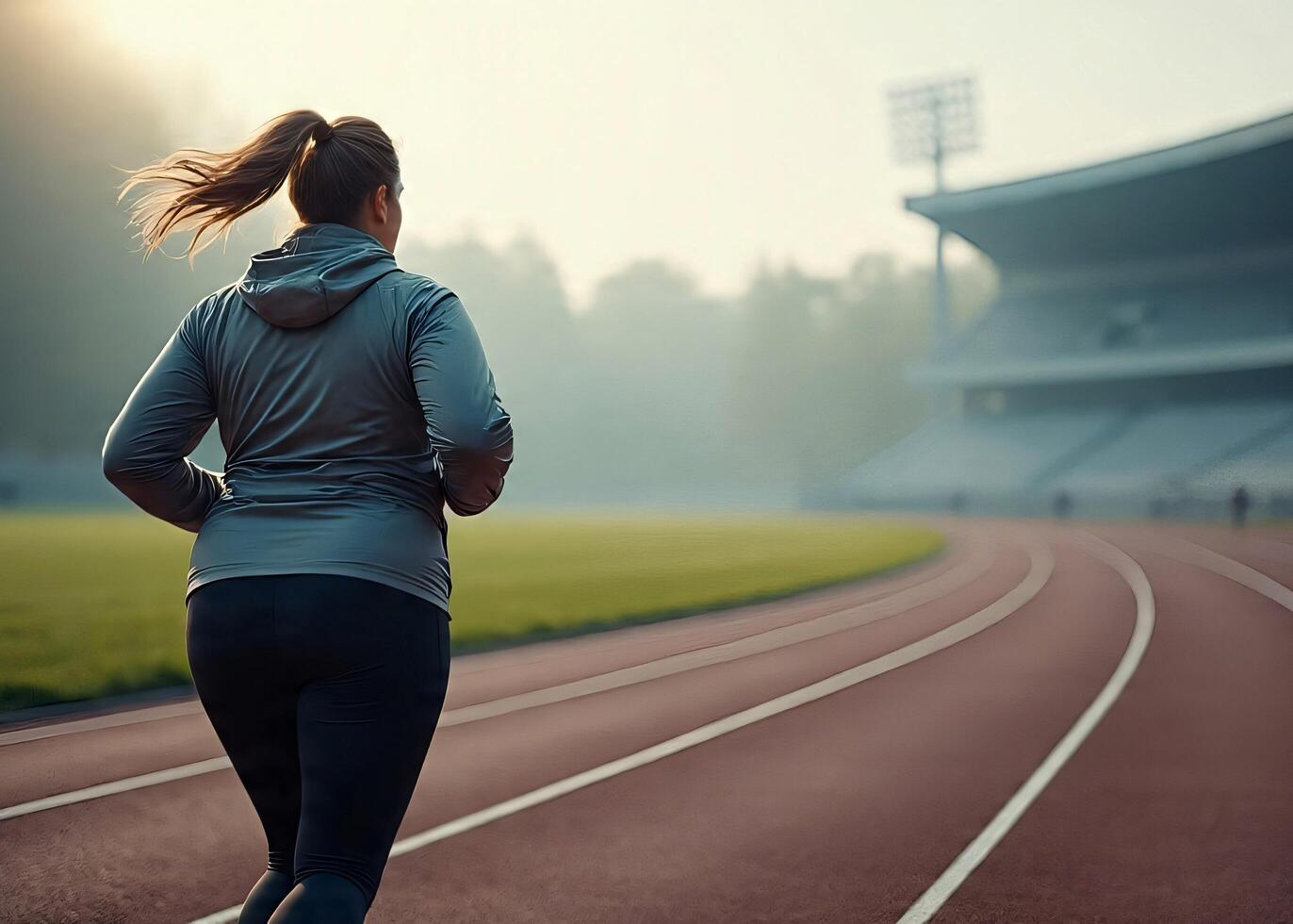 Sunrise Track Run for Plus-Size Athlete photo