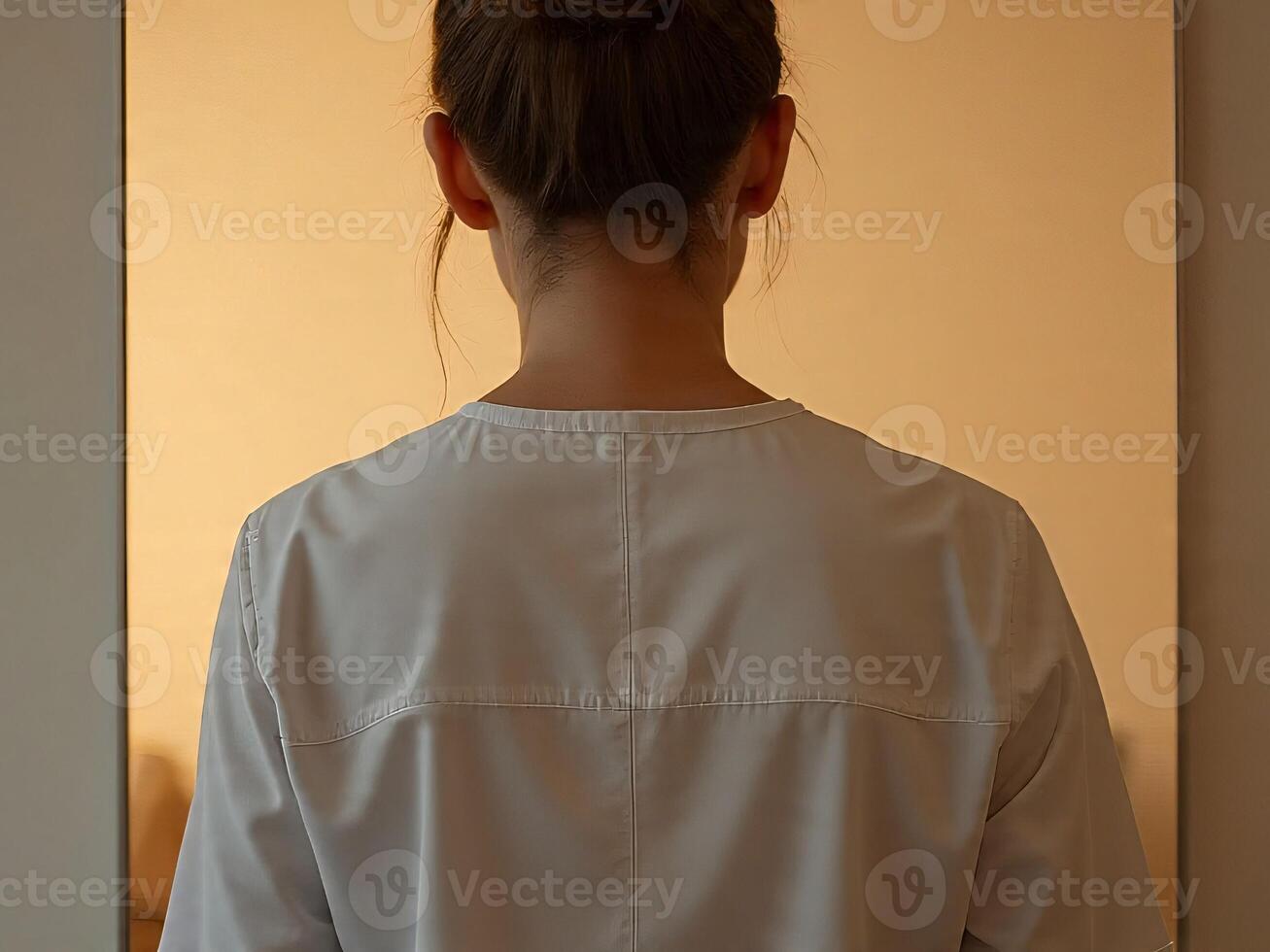Rear View of Chest Self-Check, Back View photo