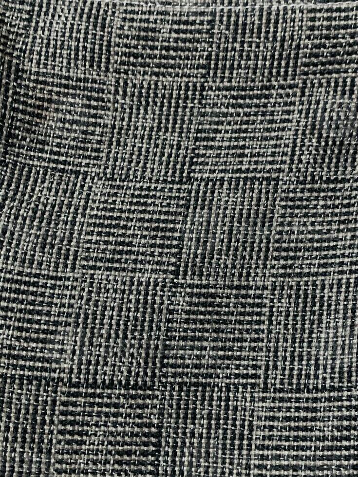 Gray Woven Fabric Texture with Check Pattern photo