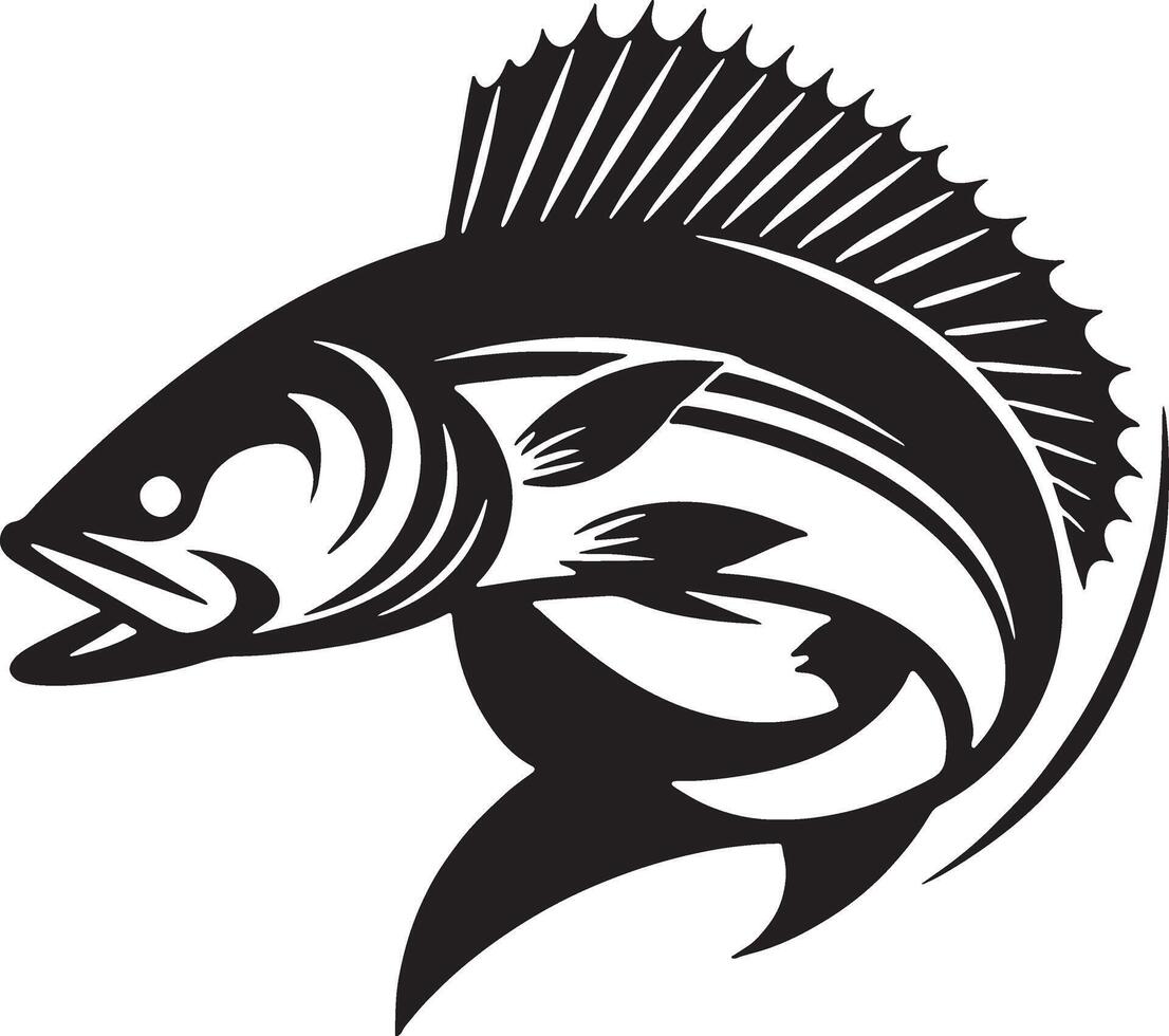 A fish with a black and white design vector