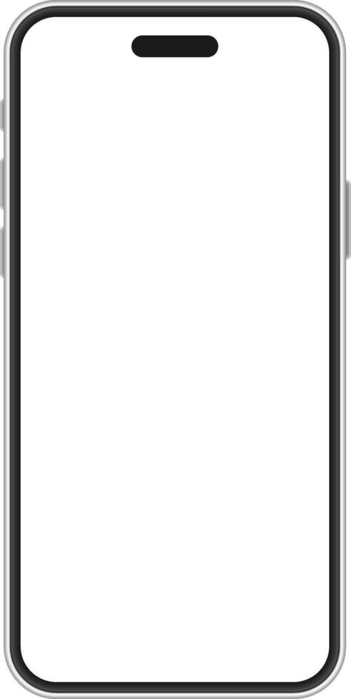 smartphone frame mobile phone template with transparent blank screen. vector