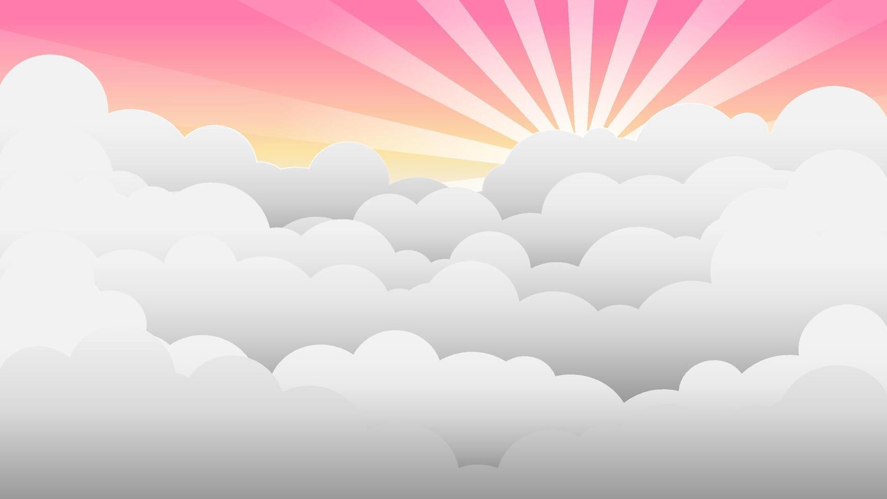 clouds and sky backgrounds in pink. vector