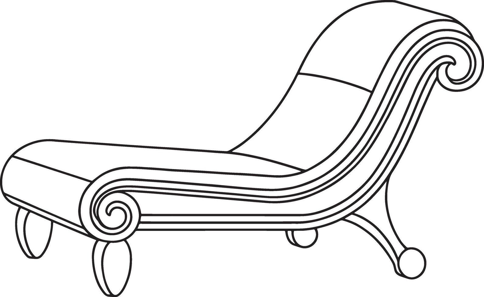 Elegant chaise lounge drawing perfect for sophisticated decor projects and detailed interior illustrations vector
