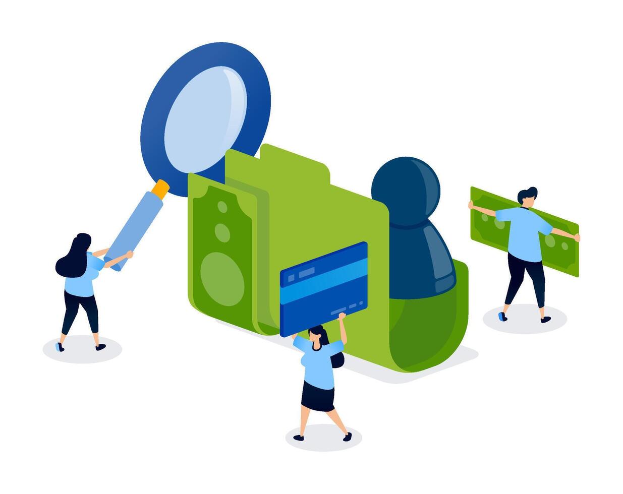 Financial data illustration with analysis tools vector
