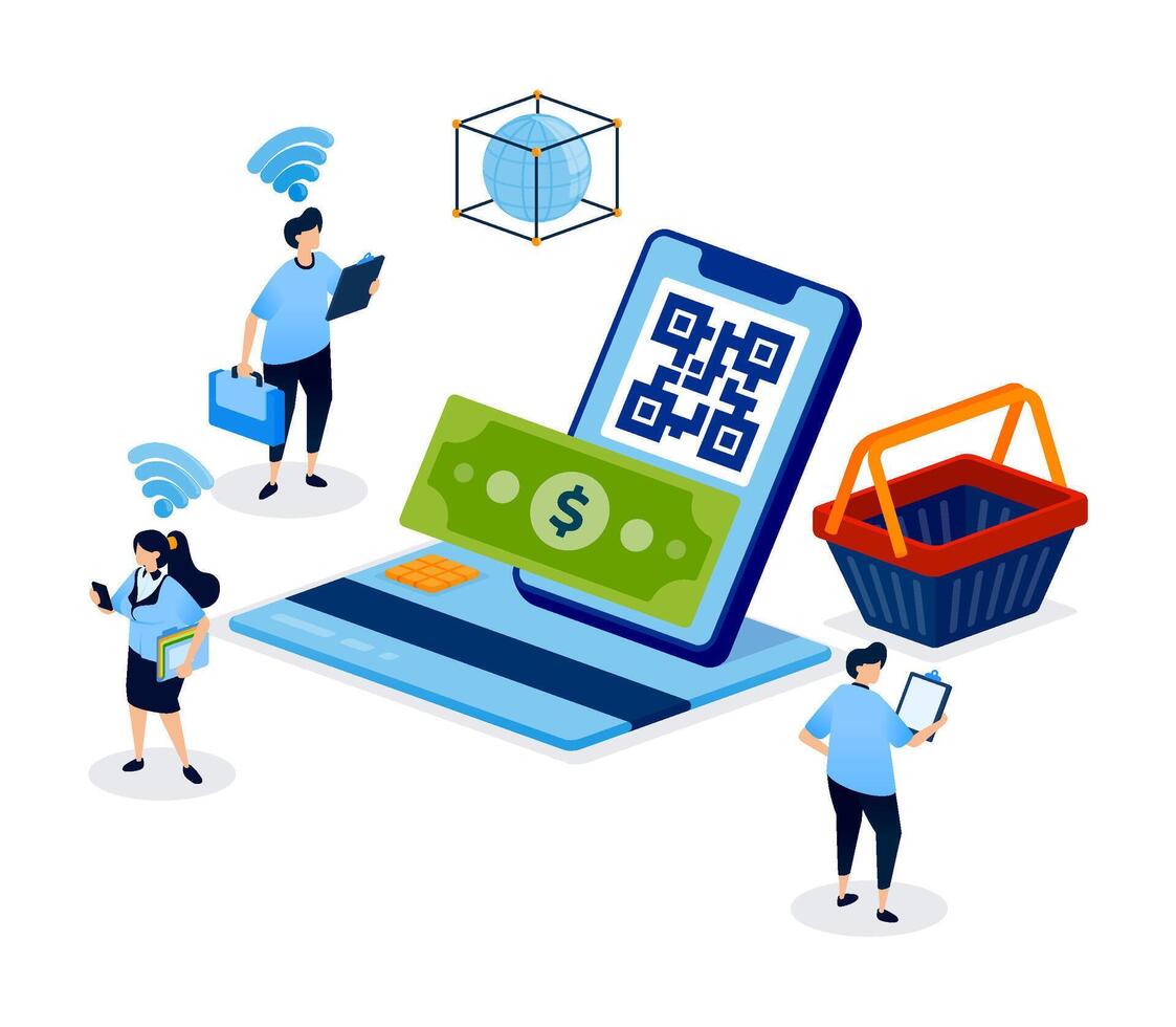 Digital payment technology illustration vector