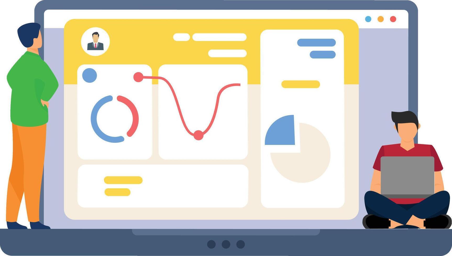 Data analytics dashboard illustration vector