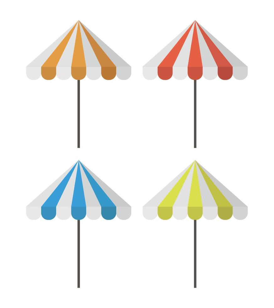 Umbrella icon on white background. Umbrellas for terrace, beach, rest. vector