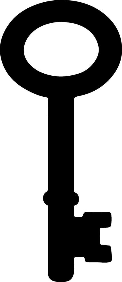 Classic antique skeleton key silhouette isolated on a white background for vintage and security concepts vector