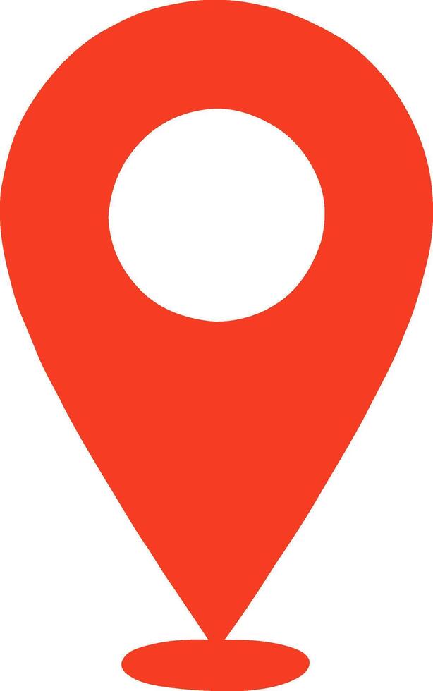 Simple red location pin icon symbolizing a geographic point of interest vector