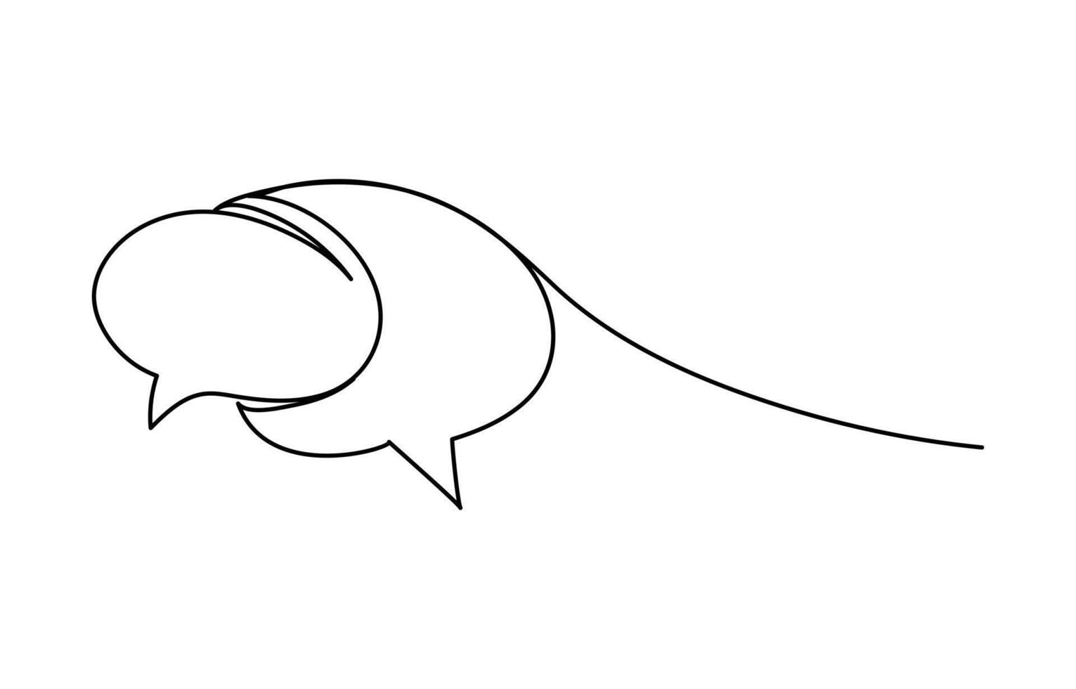 Continuous one line drawing speech bubble symbol isolated illustration vector