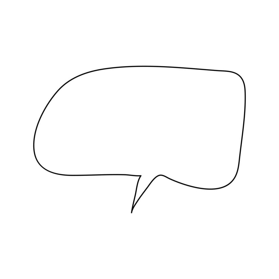 Simple continuous line speech bubble drawing with clean contour design vector