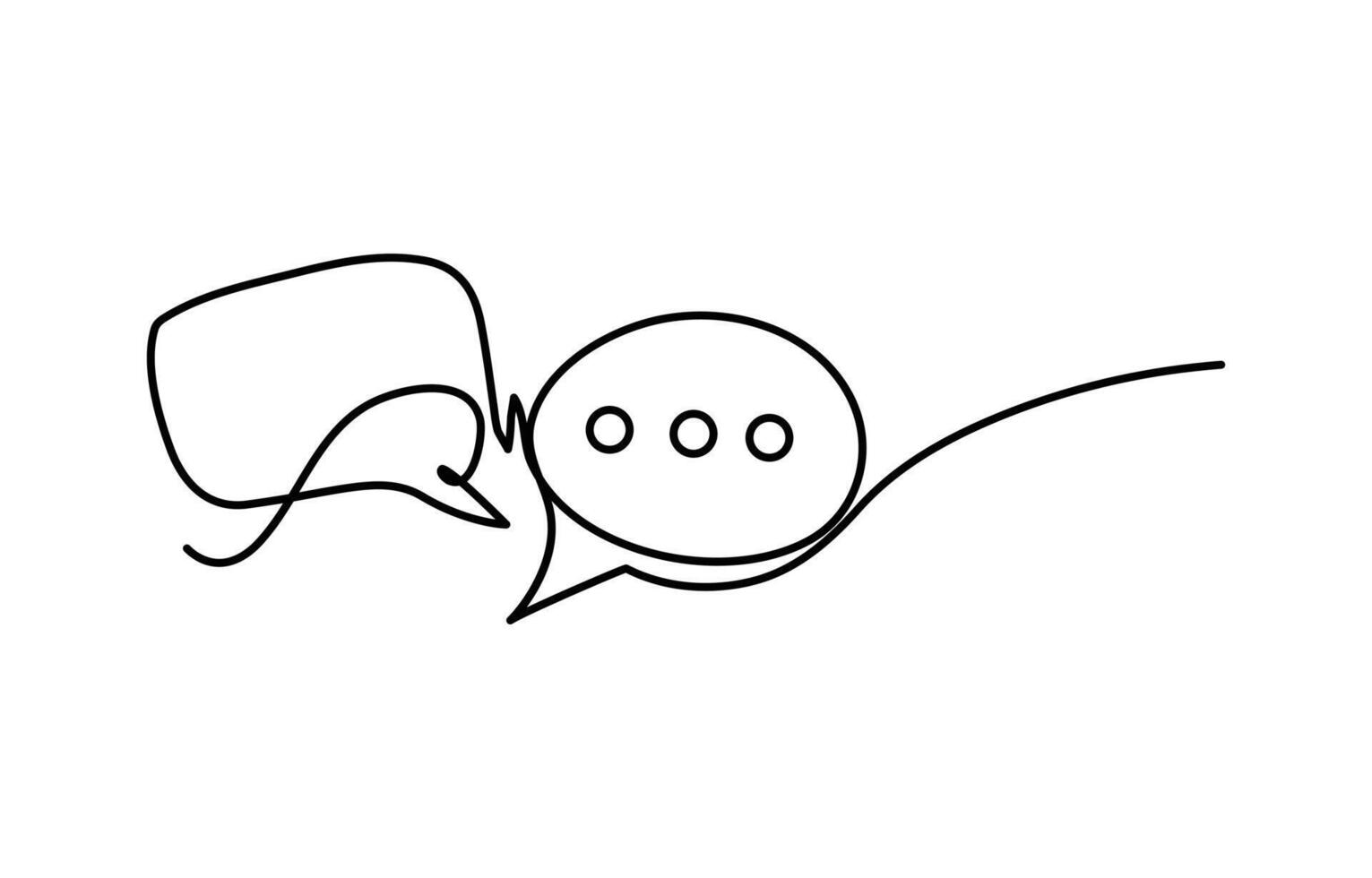 Continuous one line drawing speech bubble symbol in modern minimalist isolated illustration vector