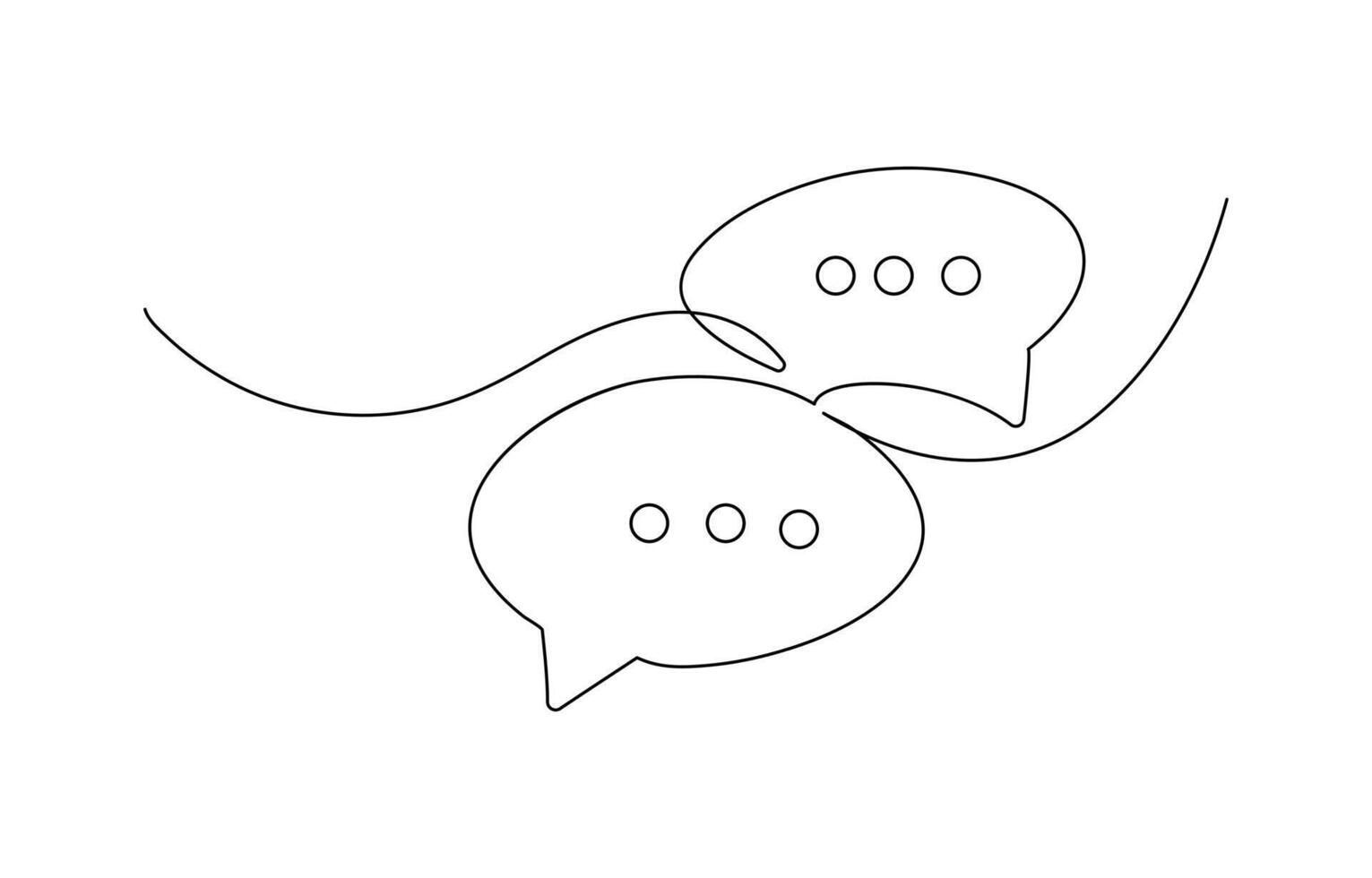One line drawing of speech bubble symbol in simple modern communication icon illustration vector