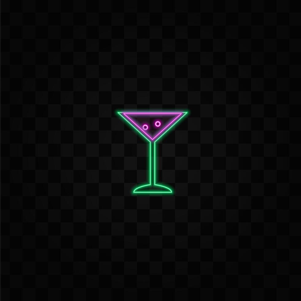 refreshing cocktails with ice cubes and lemons. Party at the club. neon style. Created for menu projects. Set of alcoholic drinks like Mojito or Martini vector