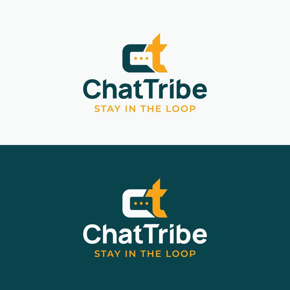 ChatTribe Messaging App Logo, Social Network Communication Branding Icon vector
